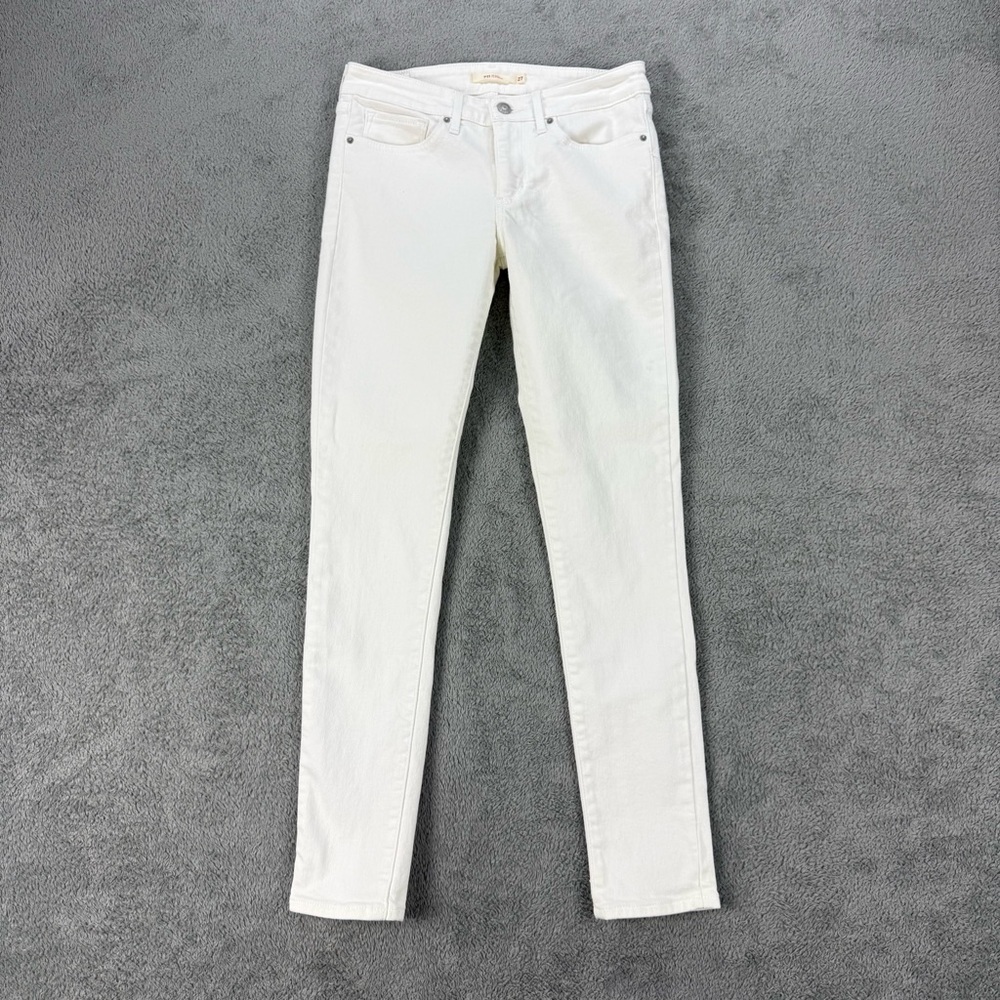 Levi’s 711 Skinny Jeans White Mid-rise Stretch Size 27